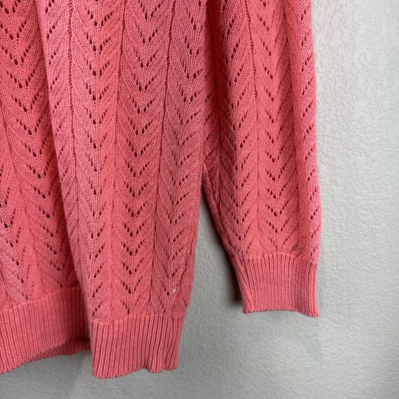 Vintage‎ Diane Von Furstenberg Sweater Women Pink Coral Small Open Knit - Picture 4 of 10